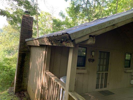 Cabin with carpenter bee damage