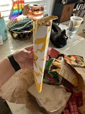 "Large fry" - they don't even bother opening the sleeve