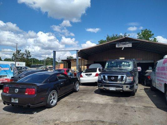 Just to the right of the tire shop is the mechanic shop.