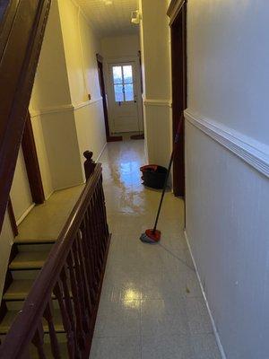 Deep cleaning inside the apartment house.