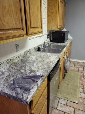 New countertop and backsplash