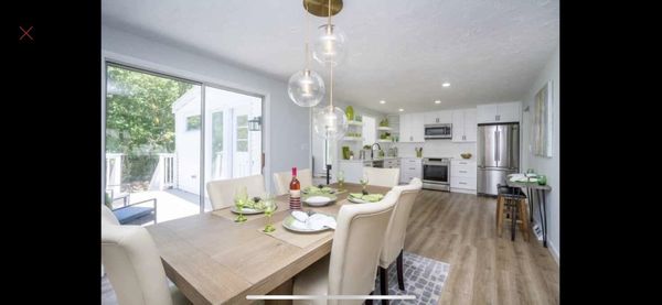 Pops of color in this Heidi CAN! Staged kitchen in Sharon, Mass.