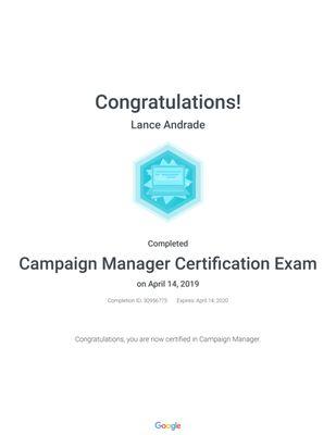 Campaign Manager Certification