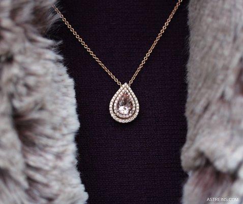 Rose gold morganite necklace