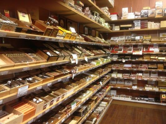 Excellent walk-in humidor with great selection of cigars. Actually better than many cigar stores. Prices are also lower too.