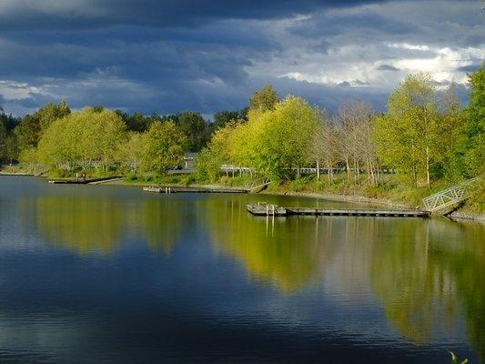 Late afternoon in early October at South Lewis County Park pond.