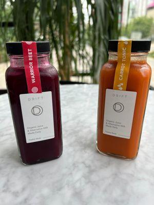 Warrior beet and carrot tonic juice - both amazing!