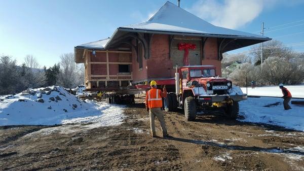 Moving the historic 120 year old train depot in Northfield, Minnesota