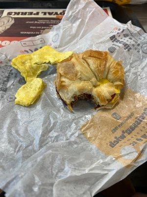 Cold and nasty  croissant sandwich