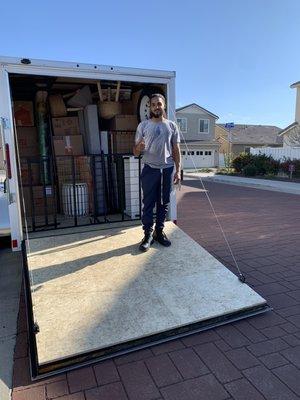 Beautifully packed Trailer hooked to a pick up