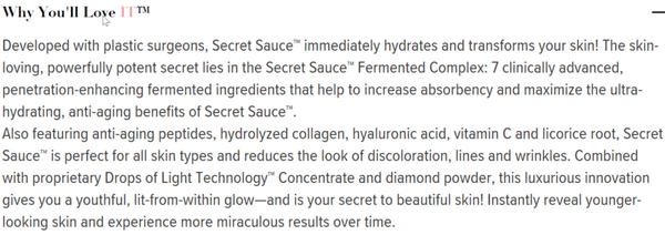 Why Secret Sauce works