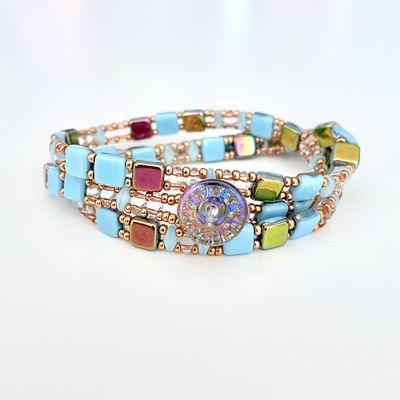 Czech Tile Wrap Bracelet