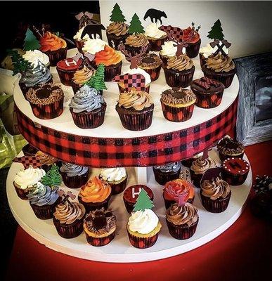 Lumberjack Baby Shower Cupcakes