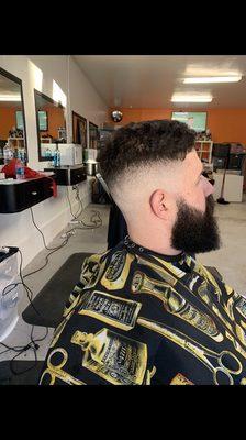 High fade with Scissor cut & Beard line up