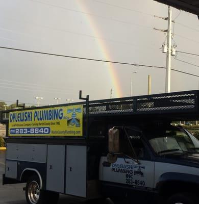 Look! its Dylewski Plumbing at the end of the rainbow in Stuart, Fl.