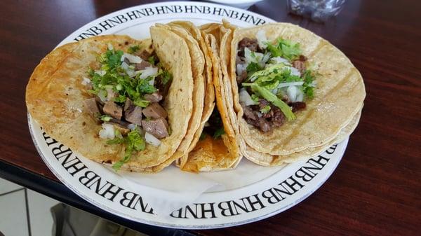 Tongue Taco, Chorizo Taco, Carne Asada Taco