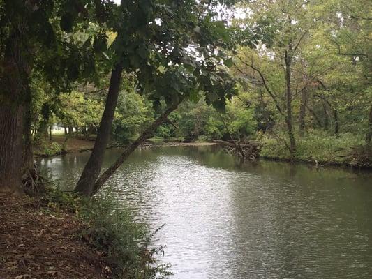 The creek running by the a soccer Park