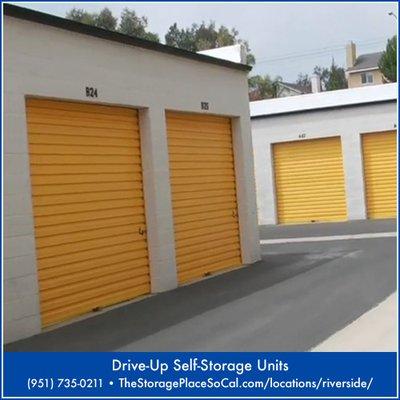 Drive-Up, Roll-Up Door Self-Storage units at The Storage Place, Riverside, CA self-storage facility on Severn Way.