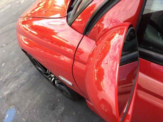 Both side mirrors had the clear coat bubbling & peeling off. Now they look smooth & new.