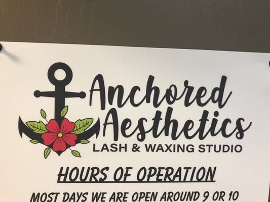 Anchored aesthetics logo super cute, classy and fitting.