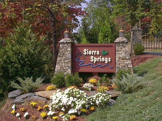 Timberwood Development's "Sierra Springs" Entrance Sign