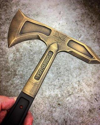 Customized an ax to look like it came from the bronze age.