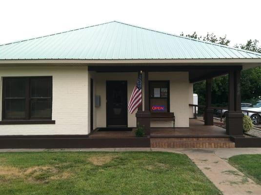 Front of office facing south.