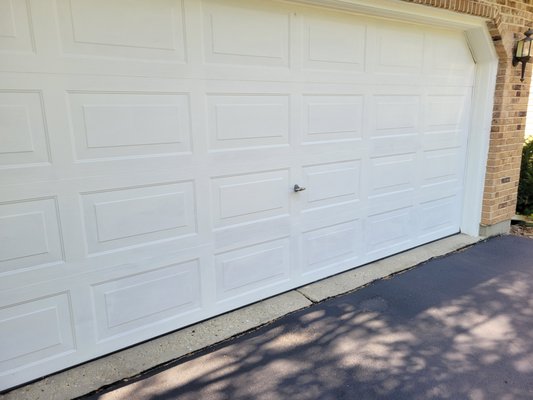 Look at the lower section of this newly painted garage door!!!