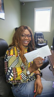 Happy client buying her first home!