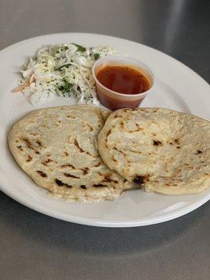 Pupusas de queso, chicharron