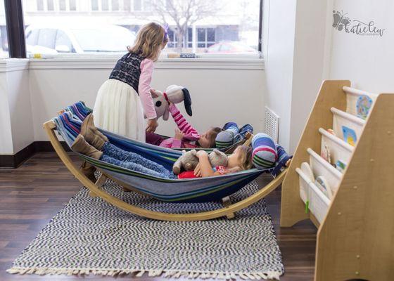 Relaxing in hammocks at The Treehouse!