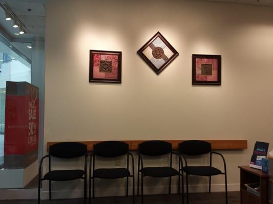 Lobby area; decorated and clean.