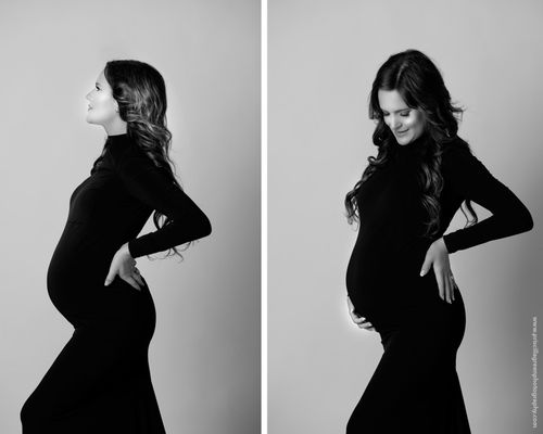 Black & white studio modern maternity photography