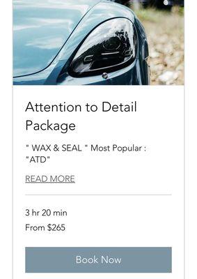 "ATD" Attention To Detail : Full Detail Package 

~ No spot left Untouched and Detailed 

Professional Mobile Detailers