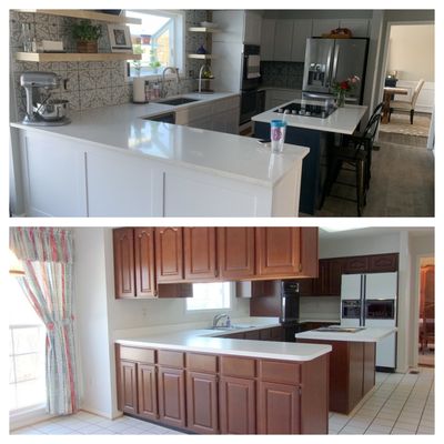 Kitchen before and after