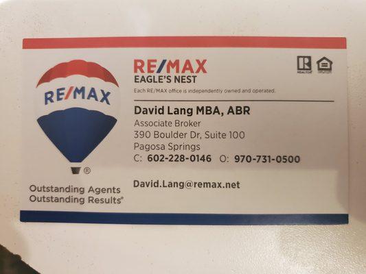 David Lang - RE/MAX Eagle's Nest