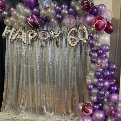 60th Birthday Balloon Garland with backdrop