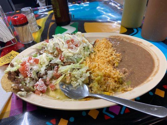 Tasada carne asada rice & beans.