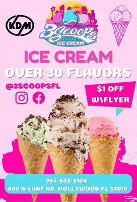 Present this flyer for $1 off any ice cream