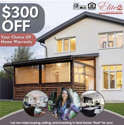 $300 OFF Your Choice of Home Warranty at closing.