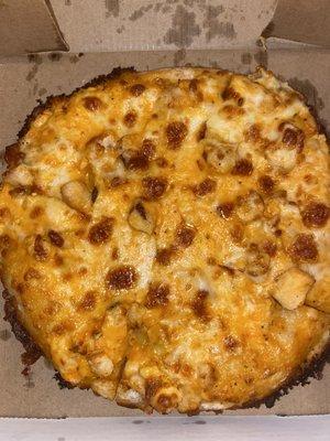 Buffalo chicken personal sized pizza