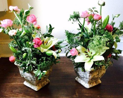 Mirror image floral arrangements