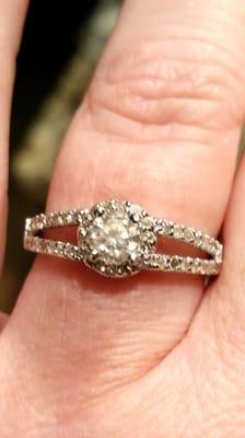 My diamonds and white gold engagement ring.