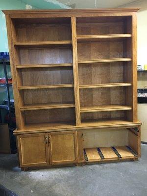 Built In Bookshelf with File Cabinet Drawers