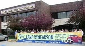 Lamp, Rynearson 50 years of service.