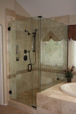 Oil Rubbed Bronze Enclosure with channel on fixed panels