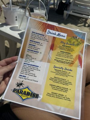 Menu on beach