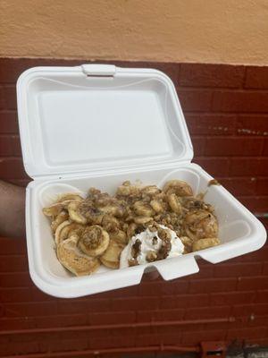 banana foster mini pancakes