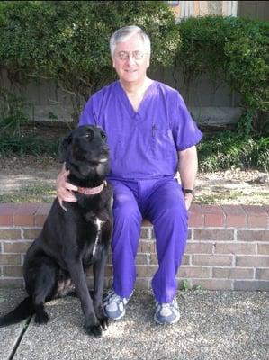 Dr. Haase and his lab, Annie.