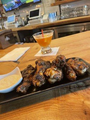 Jerk Chicken wings and Side Car